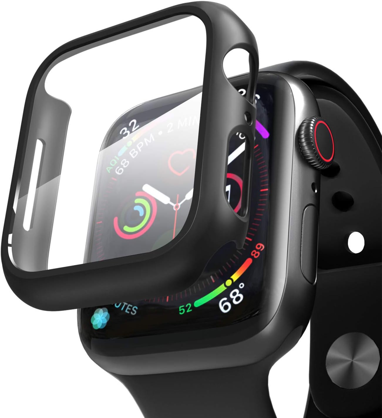 Apple Watch Series 6 44mm için Kılıf Matte Premium Slim WatchBand Siyah [Watch Series 6 44mm ile Uyumlu Kılıf - Siyah]
