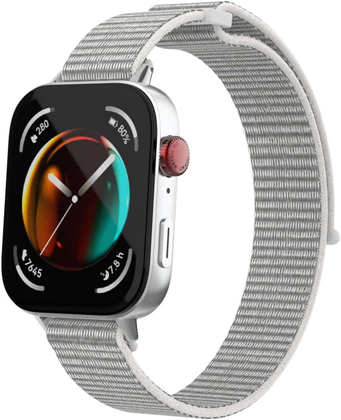 Huawei Watch Fit 5 için Kordon Hasırlı Woven Sport Loop Beyaz [Watch Fit 5 ile Uyumlu Kordon - Beyaz]