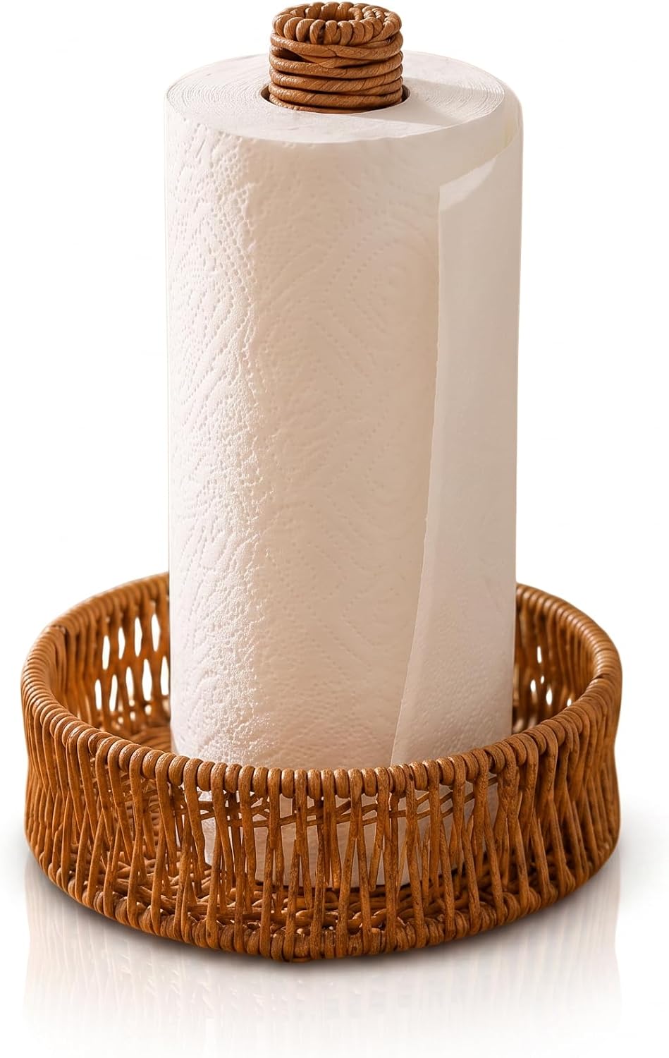 Doğal Rattan Kağıt Havluluk Masaüstü Havlu Standı Dekoratif Havluluk