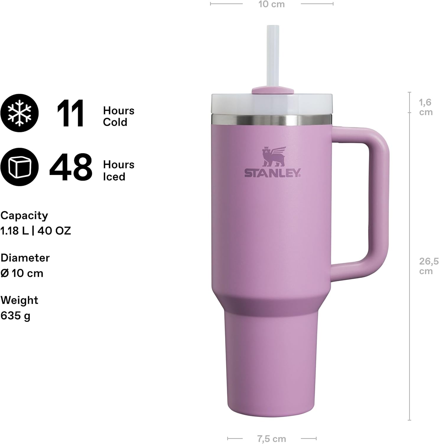 Quencher Pipetli Termos Bardak, 1.18 L