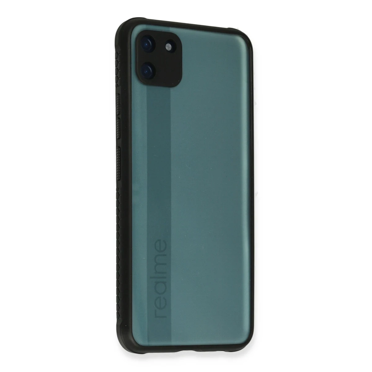 Realme C11 Kılıf Miami Şeffaf Silikon - Siyah