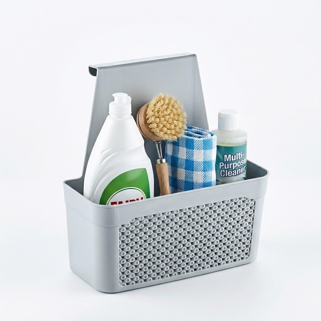 Dolap İçi Asılabilir Plastik Organizer Deterjan Sünger Düzenleyici Askı Mutfak Banyo Dolap İçi Düzenleyici Kapak Arkası Organizer Sepet (Asorti Renk)