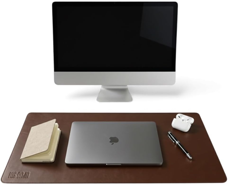 40x90 El Yapımı Deri Masa Pad - Premium Kaymaz Deri Mousepad Ve Klavye Altlığı - Sümen Masa Matı (Acı Kahve)