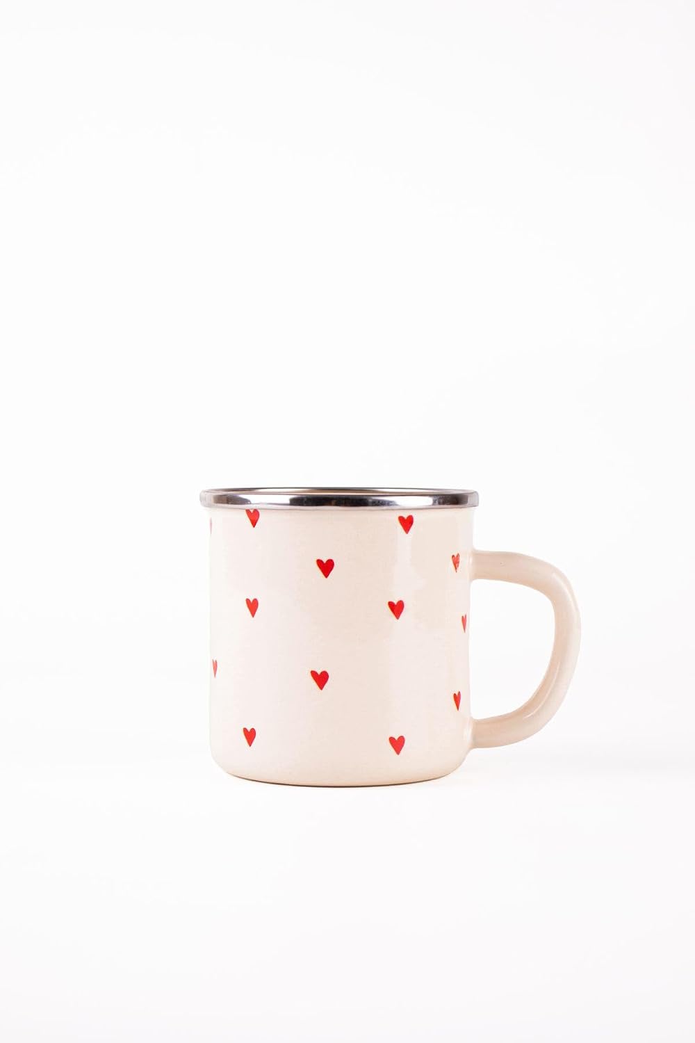 Cupid Kalp Desenli Emaye Kupa