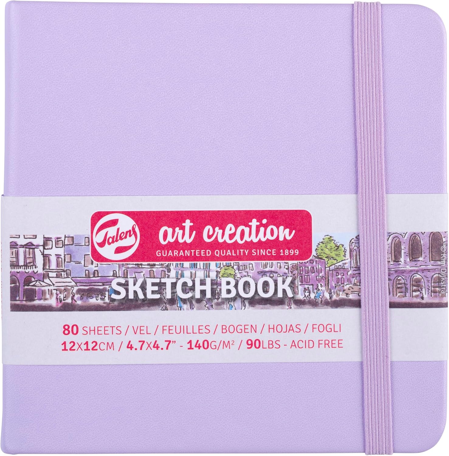 Eskiz defteri 80 yaprak, 12 x 12 cm, pastel mor