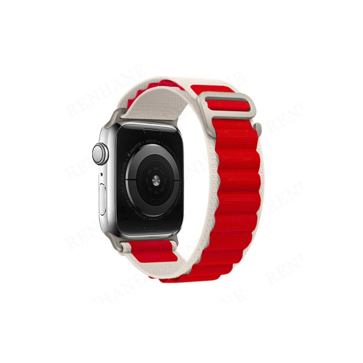 Apple Watch 42mm Mountain Kordon - Beyaz-Kırmızı