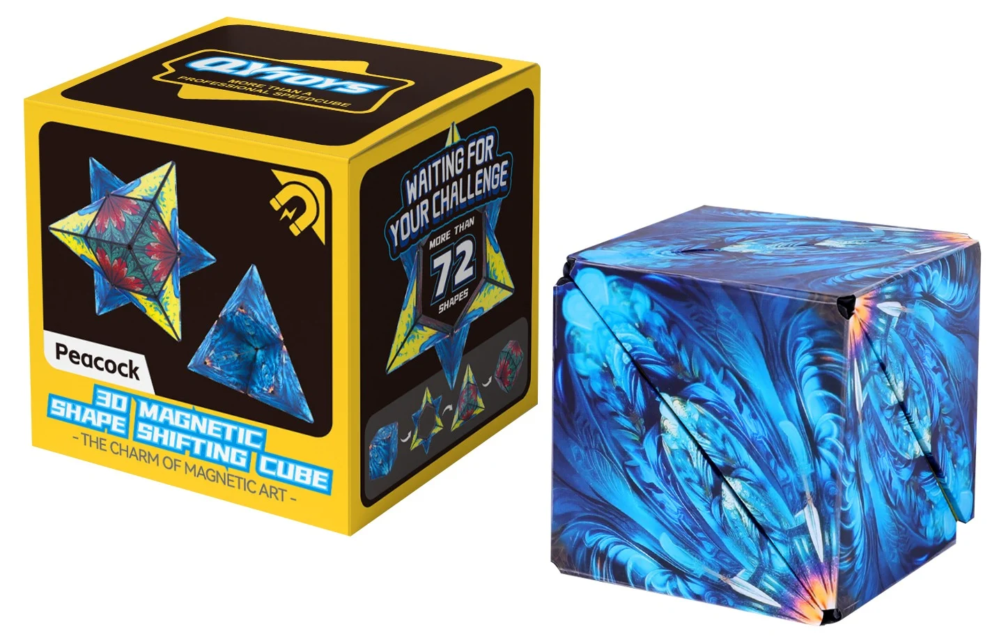 EQY10020 Qy 3D Magnetic Shape Shifting Cube Peacock