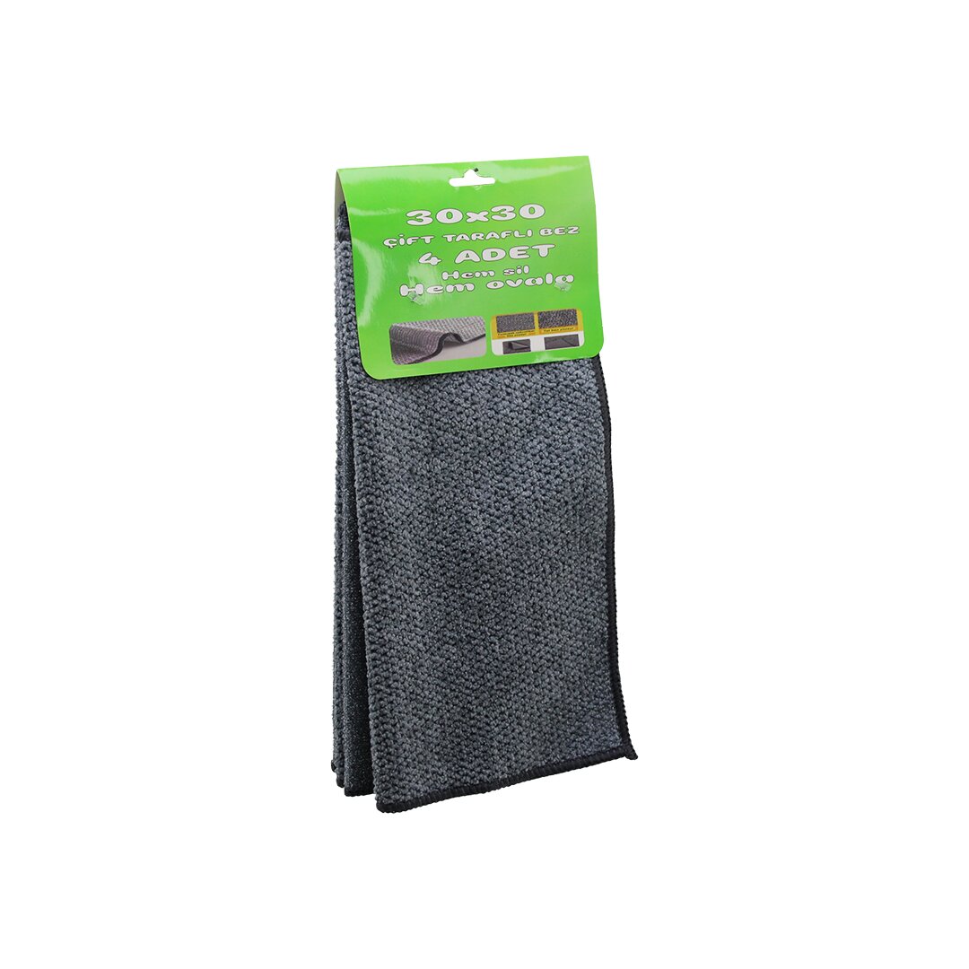 4PCS 30X30CM Çift Taraflı=mikrofiber - Tel Bez Zor Kir Bezi Hem Sil - Hem Ovala