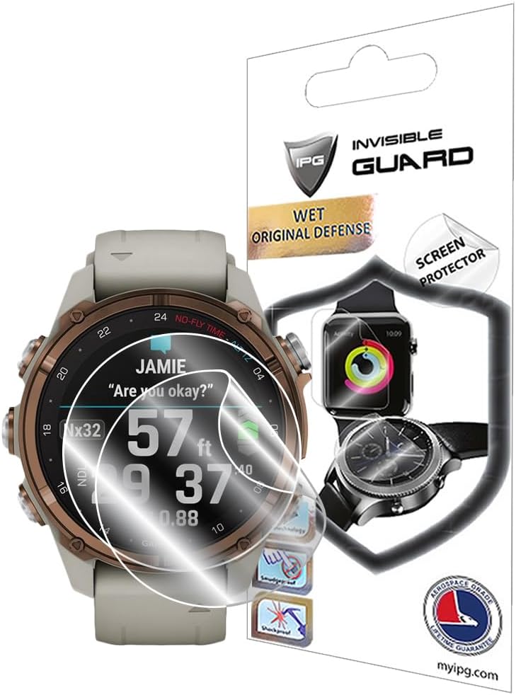 Garmin Descent™ Mk3 - Mk3i için (Kasa Boyutu: 43 mm) Hidrojel Ekran Koruyucu (2 Adet) Görünmez HD Şeffaf Film Çizilmez Koruma-Pürüzsüz/Kendi Kendini İyileştirme/Kabarcık Mk3 43 için
