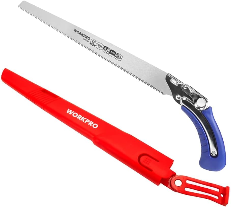 WP333008 Profesyonel Ağaç Budama Testeresi, 325mm, 8TPI, 65Mn Çelik Bıçak, Kauçuk Saplı