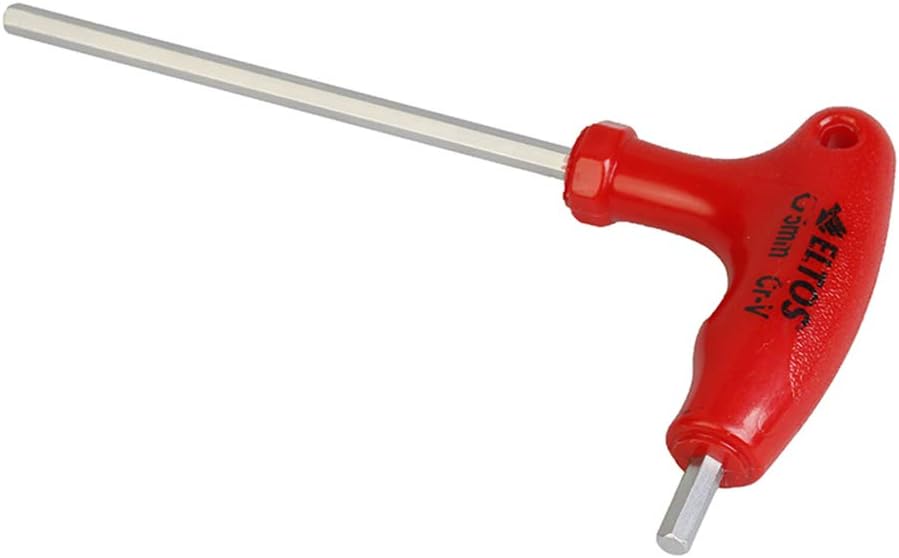T Tip Alyan Anahtar, Ergonomik Saplı, Kavisli Tasarım, Yüksek Vasıflı Krom Vanadyum Çelik, Profesyonel El Aleti (Hex, 4 mm)