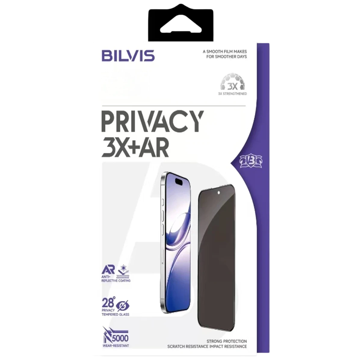 Apple iPhone 17 Pro Bilvis 3X AR Hayalet Cam Ekran Koruyucu - Siyah