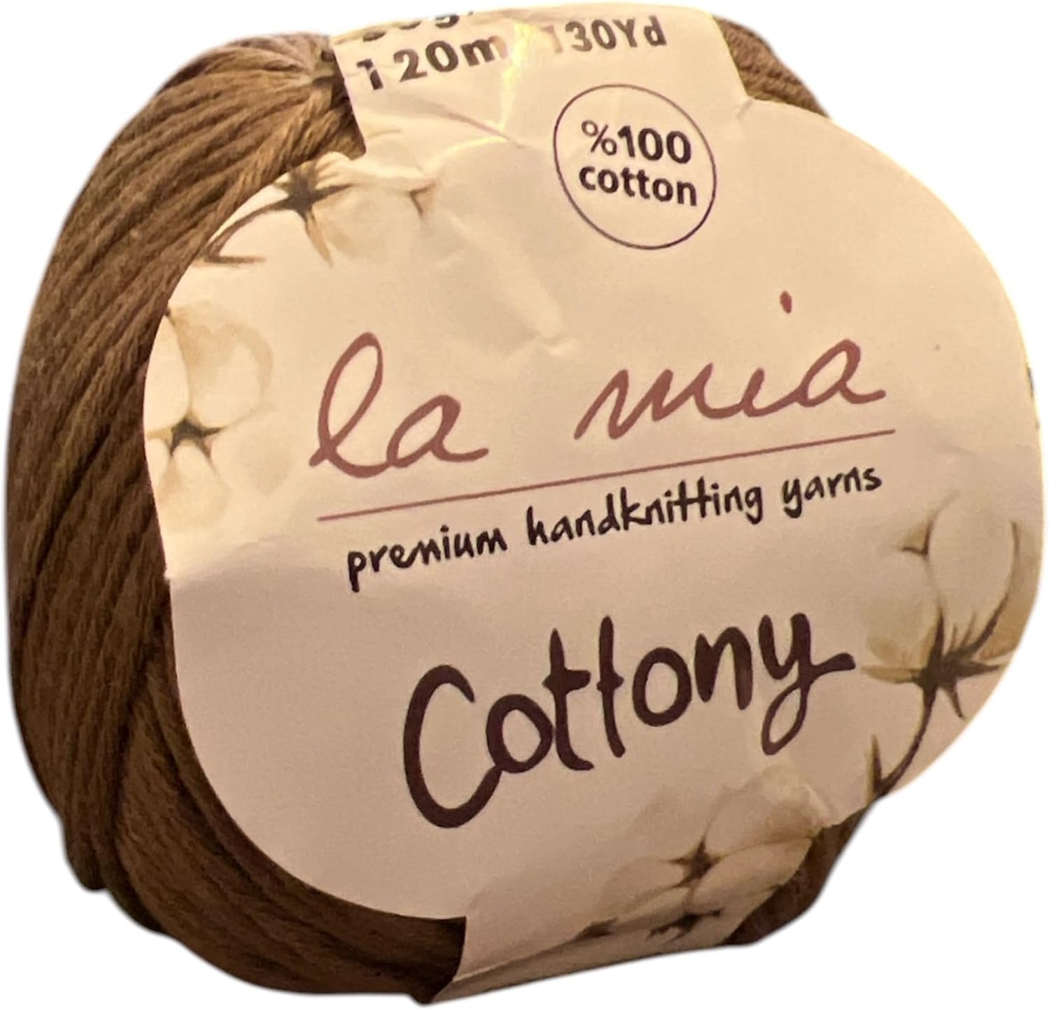 La Mia Cottony Premium El Örgüsü İpi,%100 Pamuk, 50 gr / 120 mt, Kahverengi