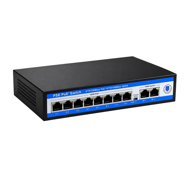 Novacom NVC-PSE0820 100/1000 Mbps 8 Port PoE + 2 Port Uplink Switch
