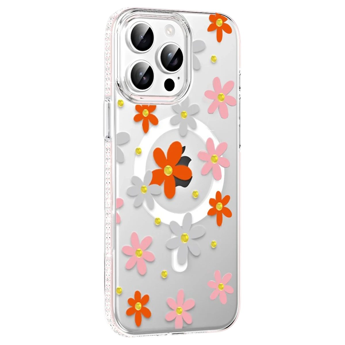 Joko Apple iPhone 14 Pro Max Floral Magsafe Kapak - Turuncu