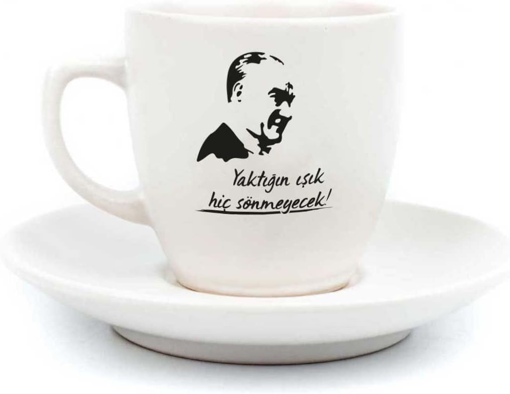Yaktığın Işık Hiç Sönmeyecek! Krem Türk Kahvesi Fincanı - Hediye Seramik Türk Kahvesi Fincanı