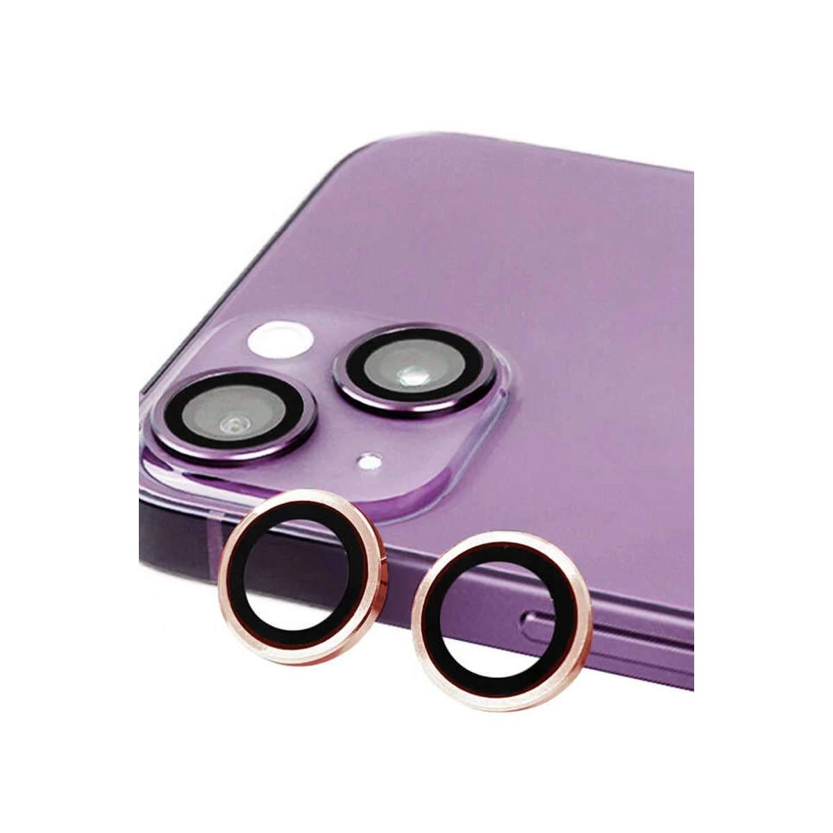 Apple iPhone 13 Raze Metal Kamera Lens - Pembe