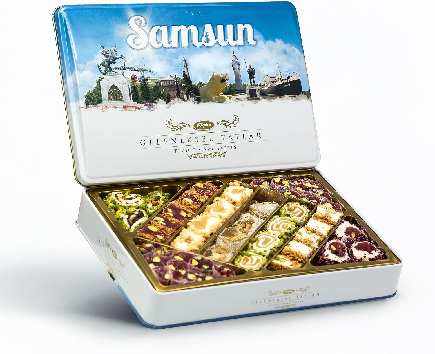 Geleneksel Tatlar Metal Kutu 540 Gr (Samsun)(Turkish Delight)