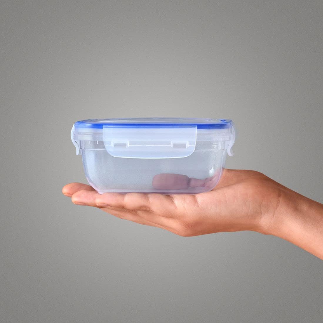Lock&Fresh 3 Parça Kare Saklama Kabı Seti - Silikon Contalı, Hava Geçirmez, 500 ml, 900 ml, 1500 ml, Modüler ve İstiflenebilir Tasarım, Gıdalar İçin Uzun Süre Tazelik