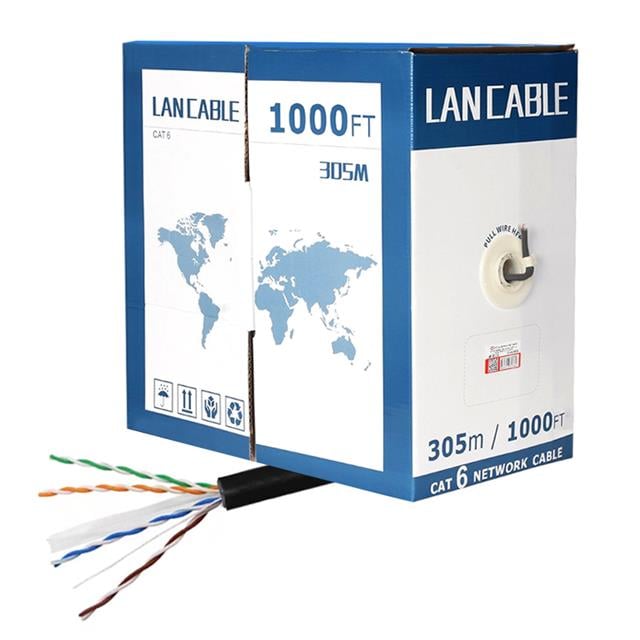 PM-8256 23 AWG 0.56 mm CCA 305 Metre Dış Mekan Siyah CAT6 Kablo