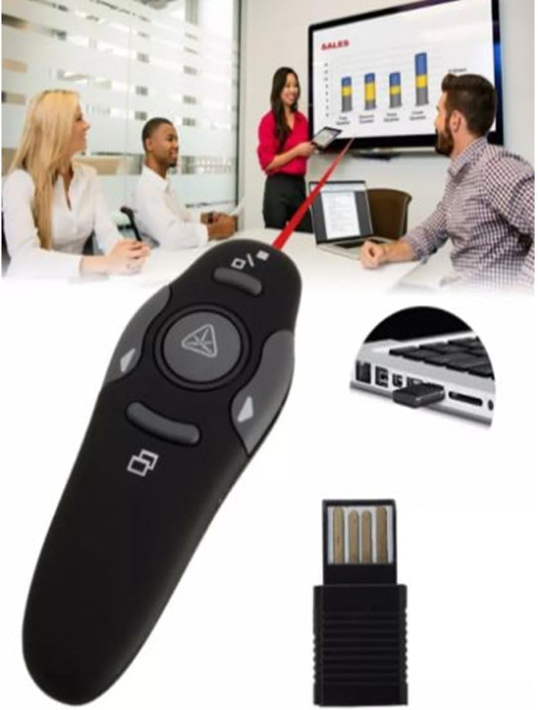 STORE Profesyonel Laser Pointer 2.4Ghz Usb Kablosuz Projeksiyon Sunum Kumandası