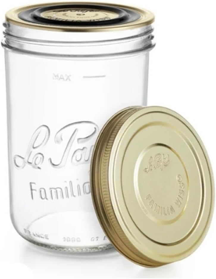 Familia Wiss 1000 ml / 1 L Cam Saklama ve Konserve Kavanozu, Kahve ve Kuru Gıda İçin, Çift Kapaklı Vakumlu Kapatma Sistemi