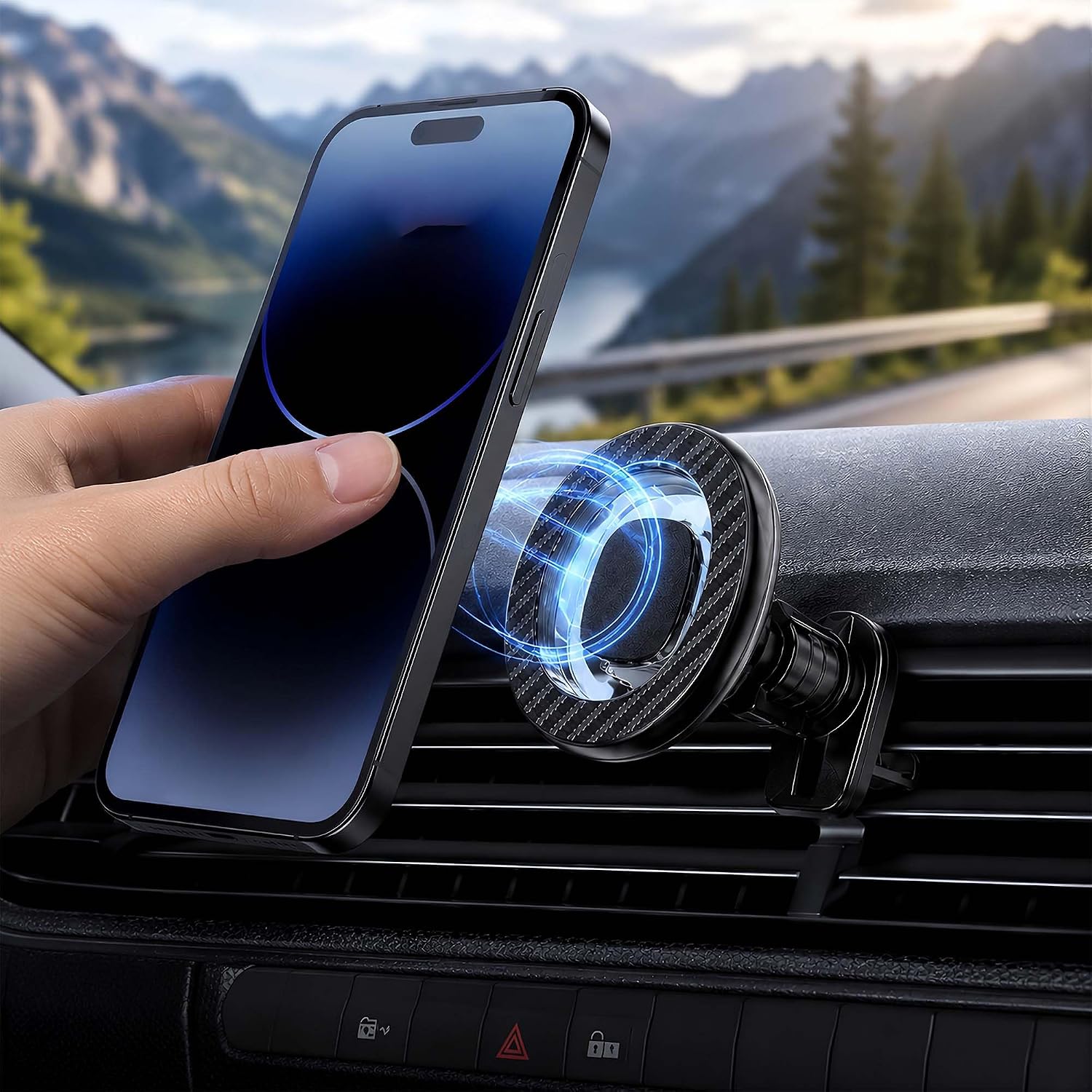 Manyetik Araç İçi Telefon Tutucu 360° Döner Başlıklı Güçlü Mıknatıslı Telefon Standı, Havalandırma Izgarası Montajlı Kolay Kurulum, Geniş Uyumluluk, Siyah T20-C28