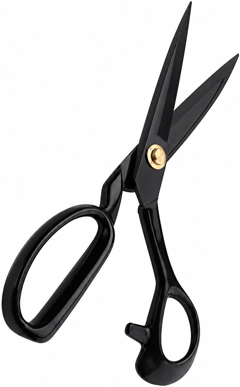 Profesyonel Terzi Makası, Ergonomik 4 Parmak Sap, Yüksek Mangan Çelik, Kumaş Makası, Ultra Keskin, Hassas Kesim, Darbeye Dayanıklı, Üst Kalite, Kaplamalı Dikiş Makası (10")