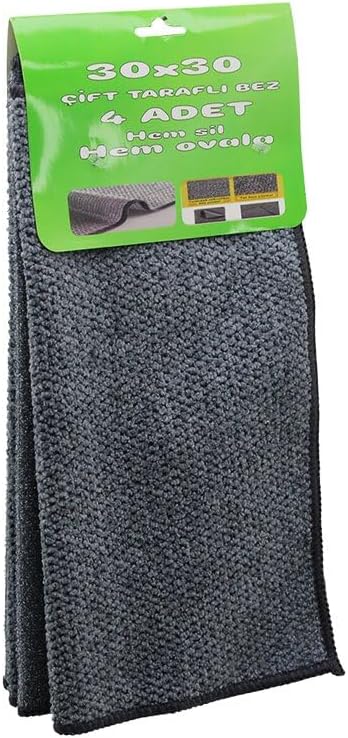 Krt-1011 (4Pcs) (30X30Cm) (Çift Taraflı=Mikrofiber & Tel Bez) (Zor Kir) Bezi (Hem Sil & Hem Ovala)*80
