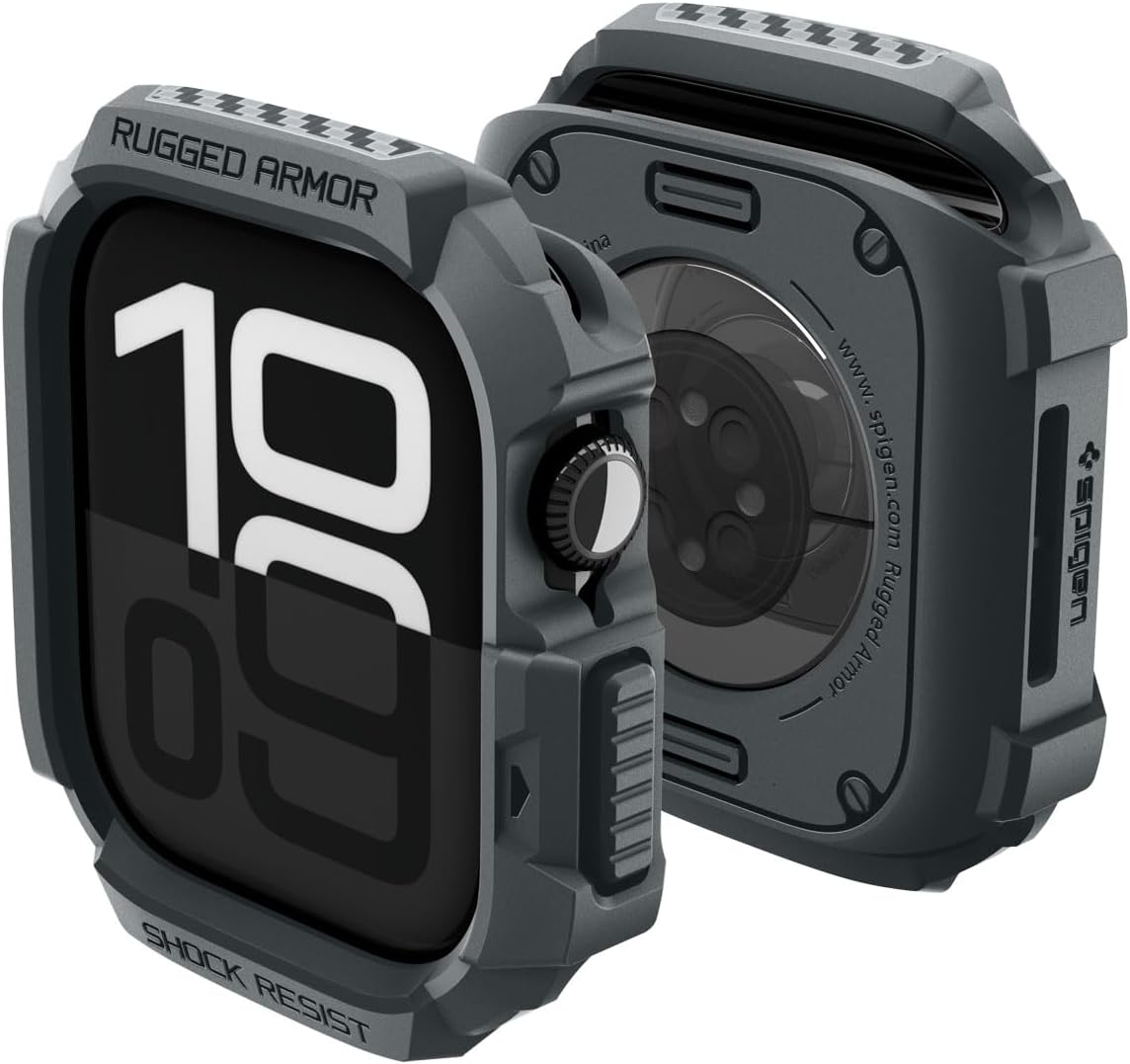 Apple Watch 46mm Seri 11/10 ile Uyumlu Kılıf Rugged Armor 2 Dark Gray - ACS10500