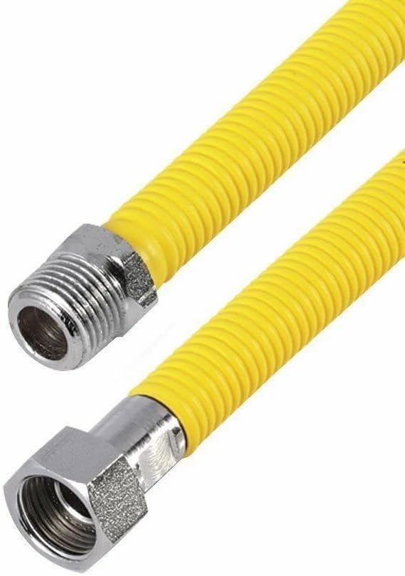 Paslanmaz Çelik Doğalgaz Bağlantı Flexi Hortumu, Kombi ve Şofben Uyumlu, TSE 13890 Belgeli, 60 cm, 3/4 inç DN20