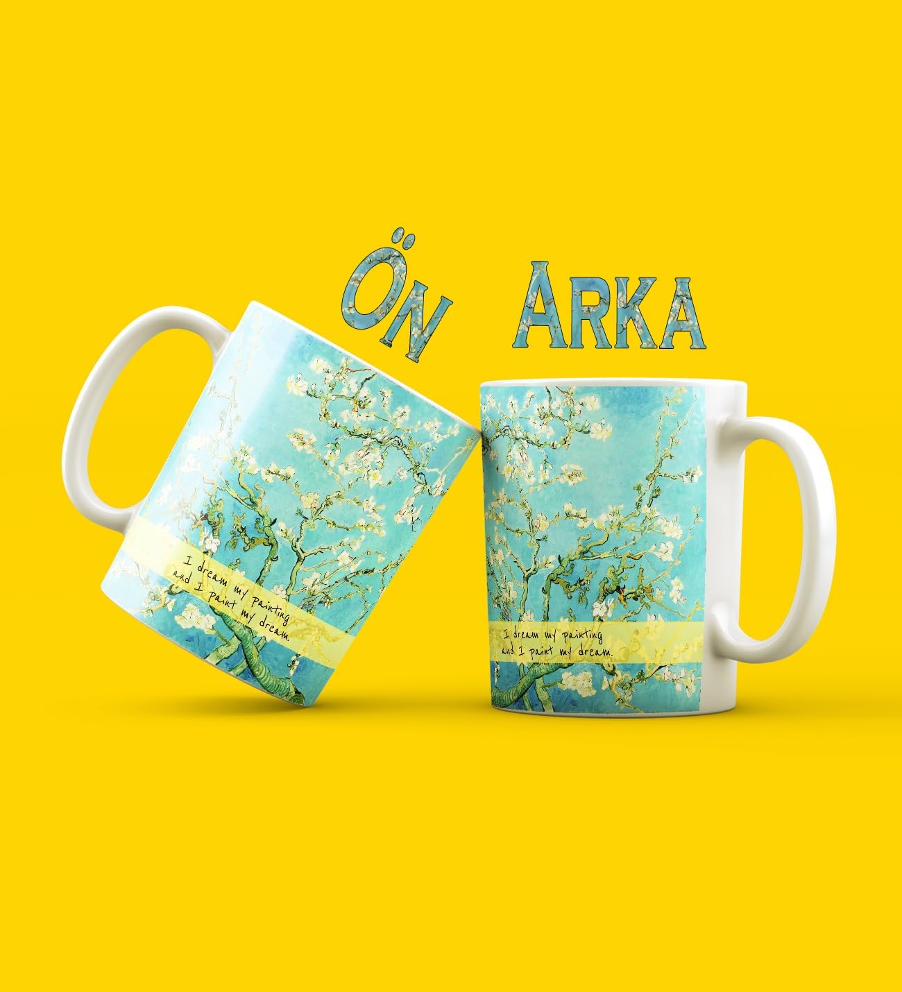 Van Gogh Badem Çiçeği Tasarımlı Kupa Bardak