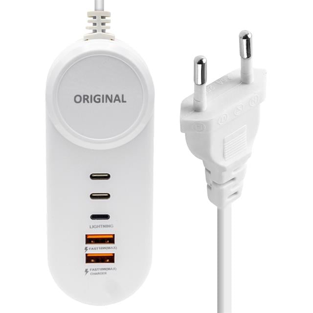 PM-20659 15 Watt 2 Type-C + 2 USB-A Şarj + PD Lightning Adaptör