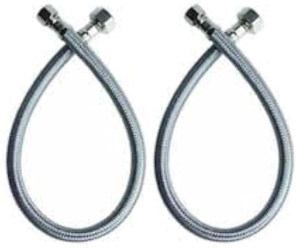 2 Adet 3/8 Dişi Çelik Klozet Bağlantı Flex Hortumu Spirali 90 cm