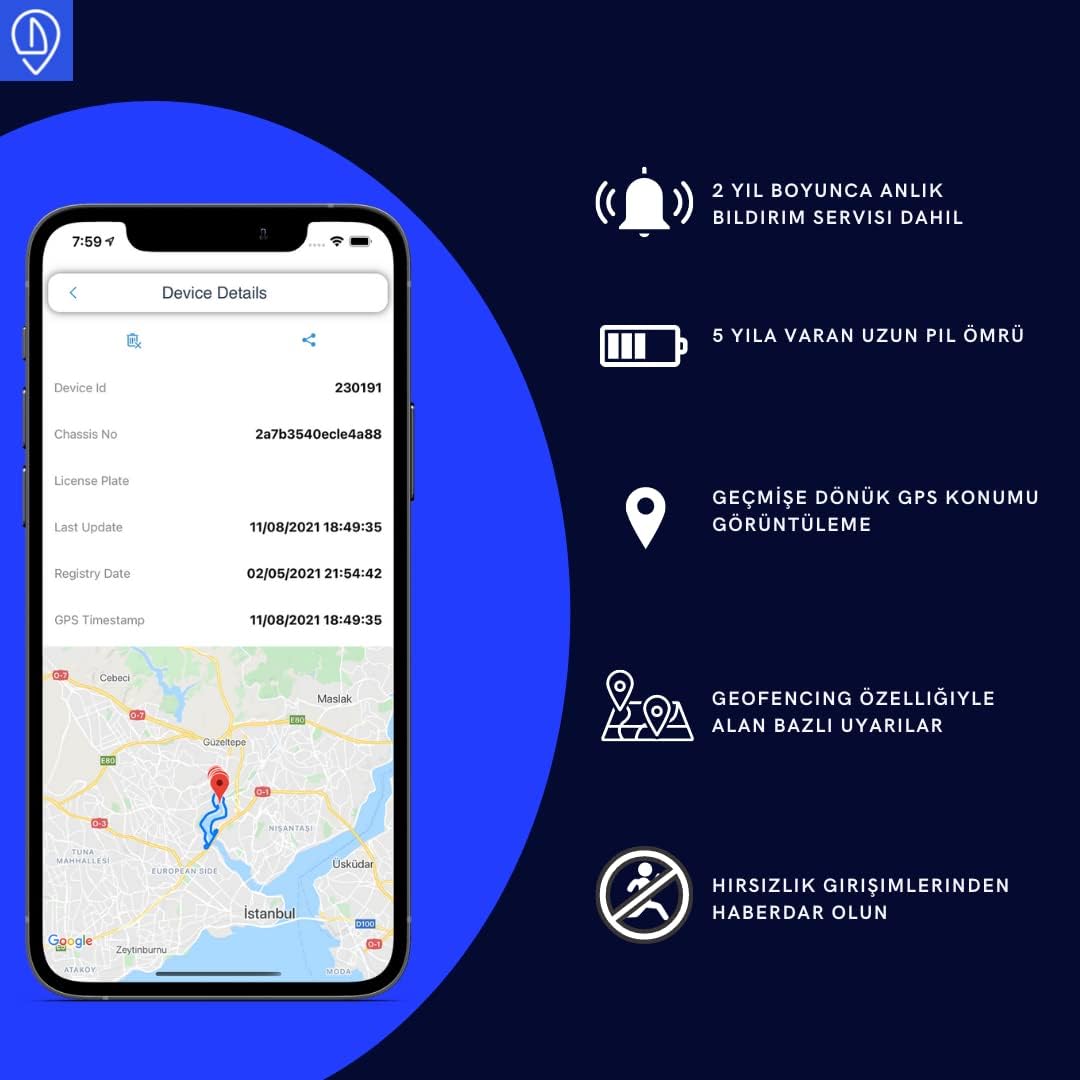 Remora 2-5 yıla varan uzun pil ömürlü düşük güç tüketen GPS takip cihazı - Geofencing, fiziksel şok ve hırsızlık girişimi algılama