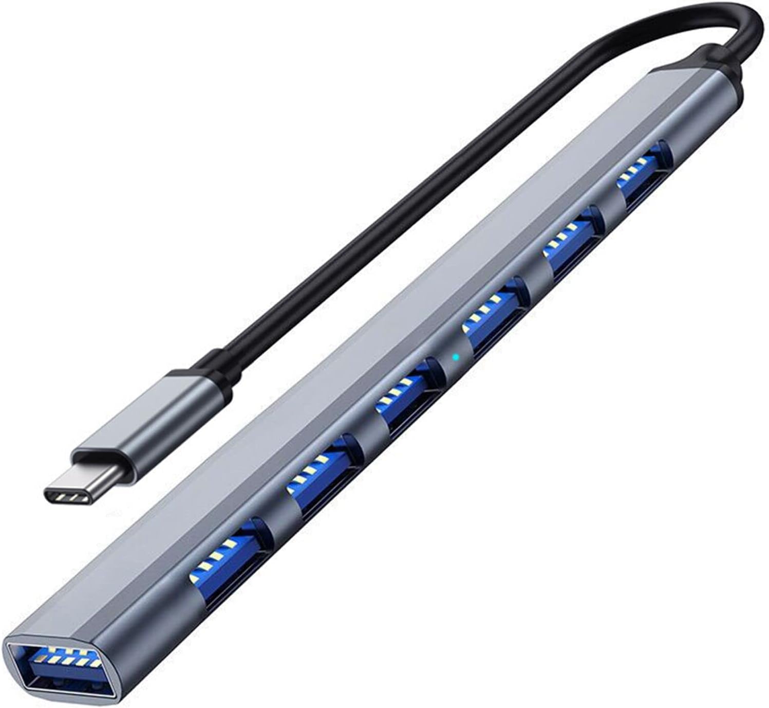 USB C Hub 3.0, Alüminyum 7'si 1 Arada USB C Dongle USB, MacBook Pro, iMac, iPad Pro, Chromebook, Pixelbook, Dell XPS, Samsung ve Daha Fazla Tip C Aygıtları için Uzatın