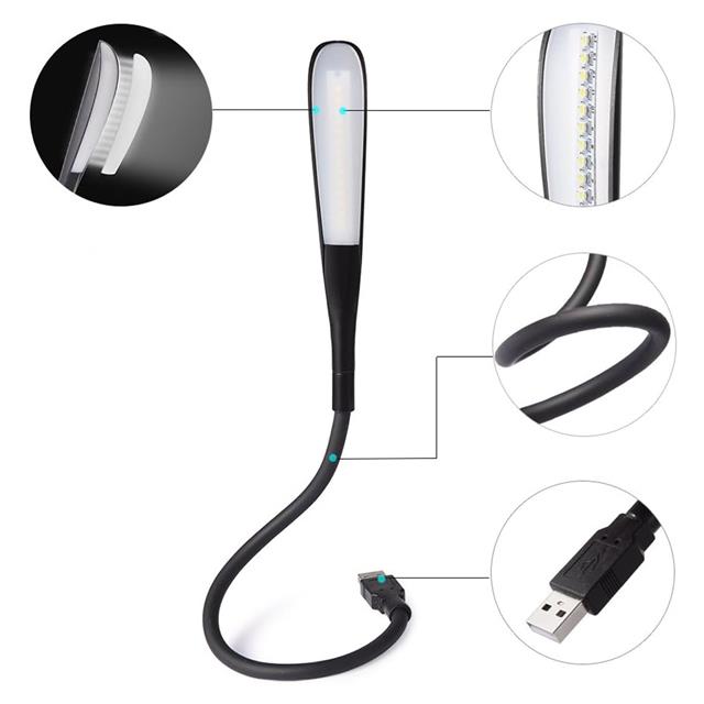 PM-24561 14 Ledli Siyah Esnek Usb Led Lamba