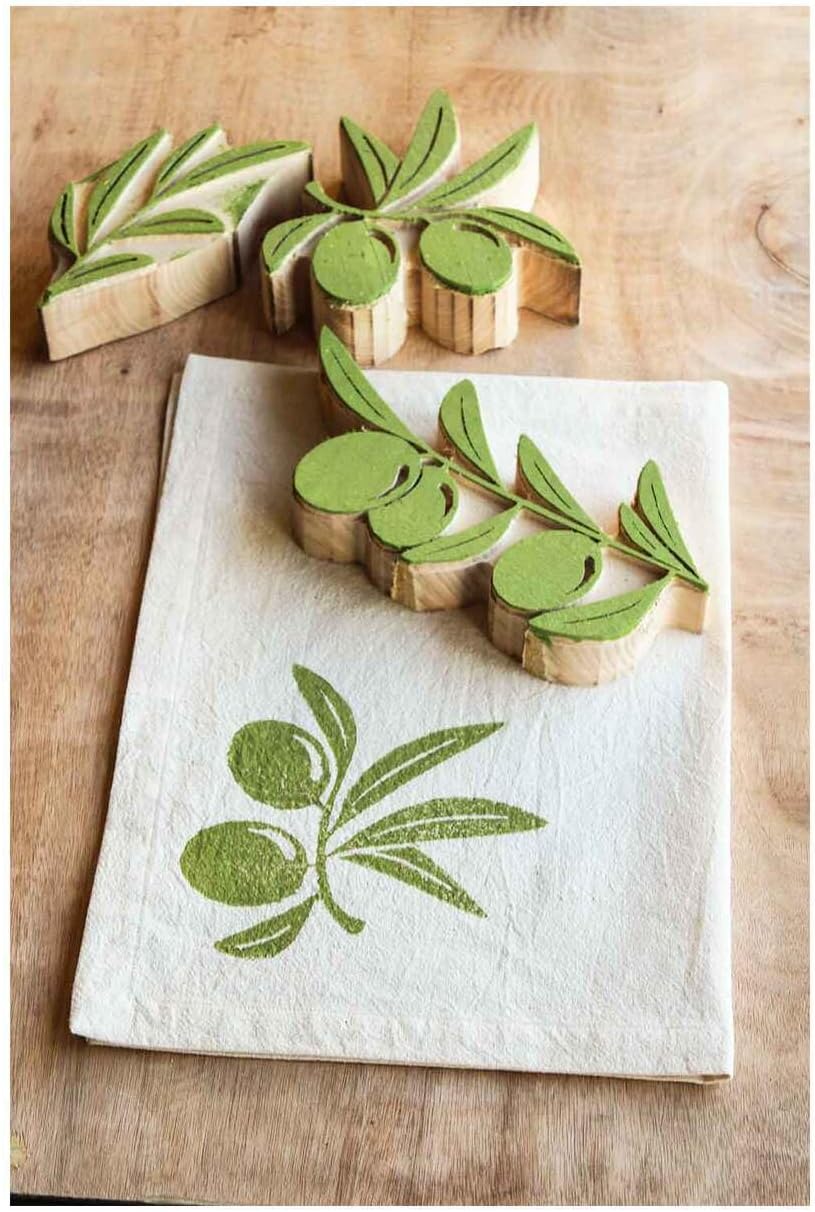 Zeytin Yaprağı Ahşap Baskı Seti