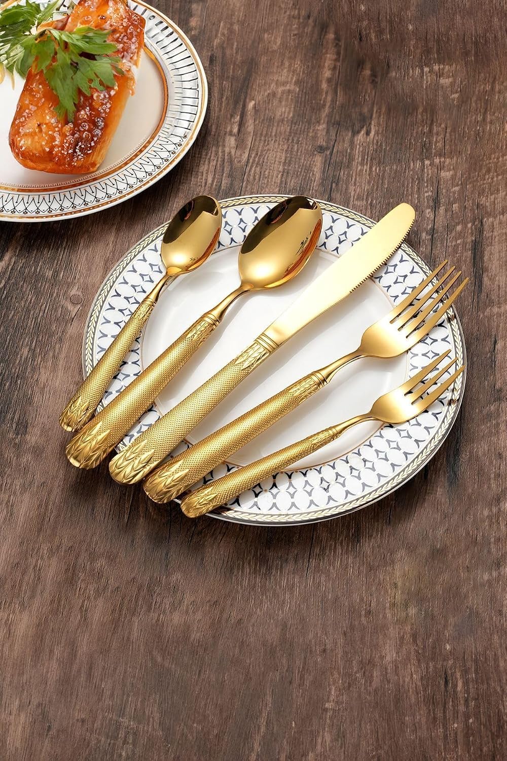 30 Parça 6 Kişilik Gold Çelik Yemek Kaşık Çatal Bıçak Seti mt226sr