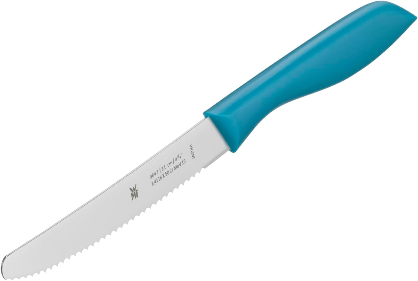 2 Parça Kahvaltı Bıçağı Seti, 23 cm, Tırtıklı Ekmek ve Sandviç Bıçağı, Özel Bıçak Çeliği, Plastik Sap, Mavi