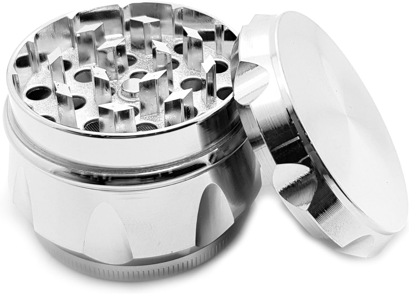 Silver 55 mm. Tütün Baharat Herbal Öğütücüsü Parçalayıcı pz39slv