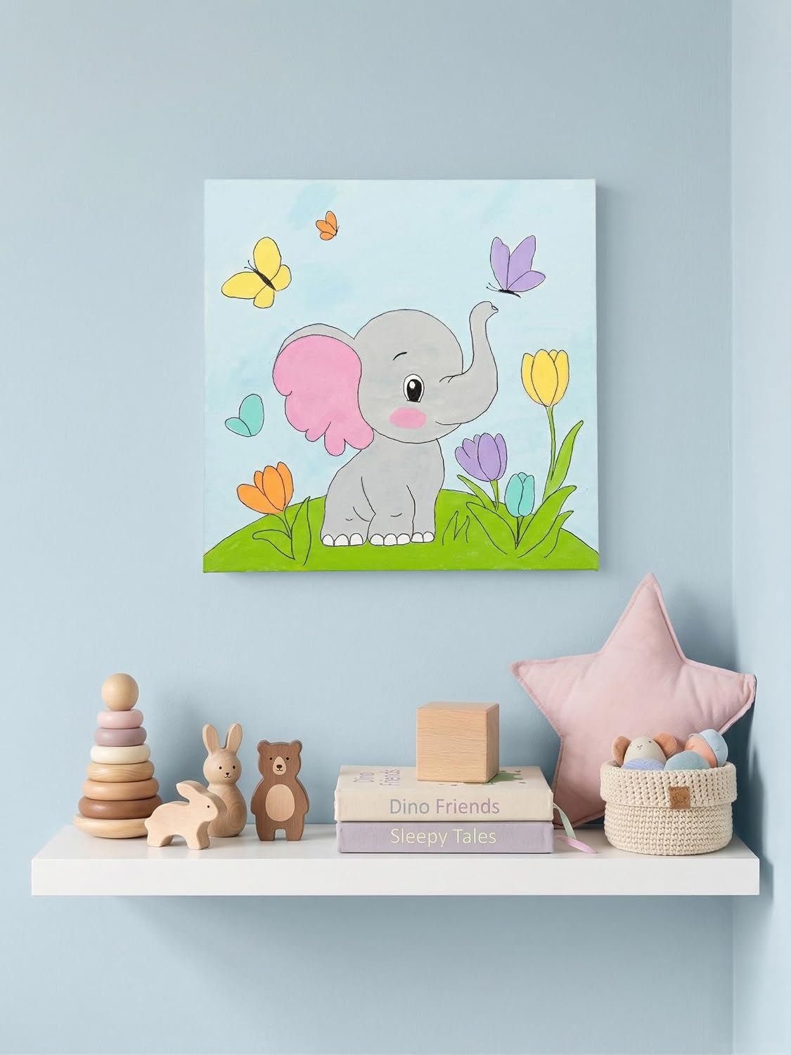 %100 El Yapımı Orijinal Çizim Çocuk Odası Tablosu - 20x20 cm Akrilik Duvar Dekorasyonu