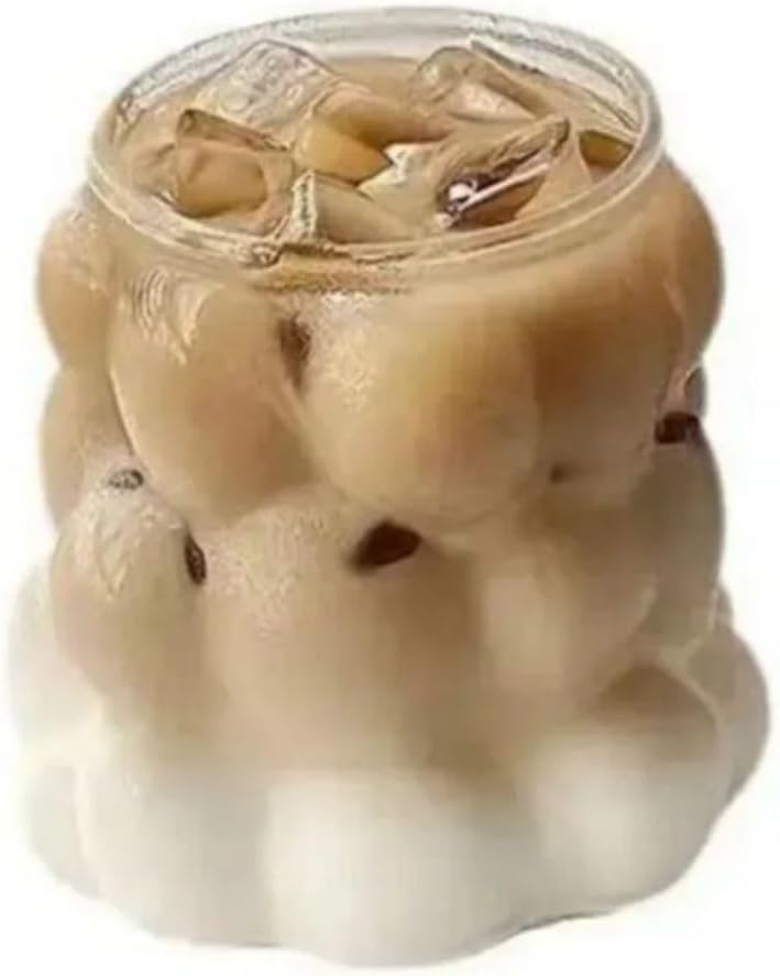 Borosilikat Cam Üzüm Bubble Şekilli Bardak, 300 ml, Şeffaf Cam, Makinede Yıkanabilir, Latte ve Meşrubat için, 1 Adet - 2431