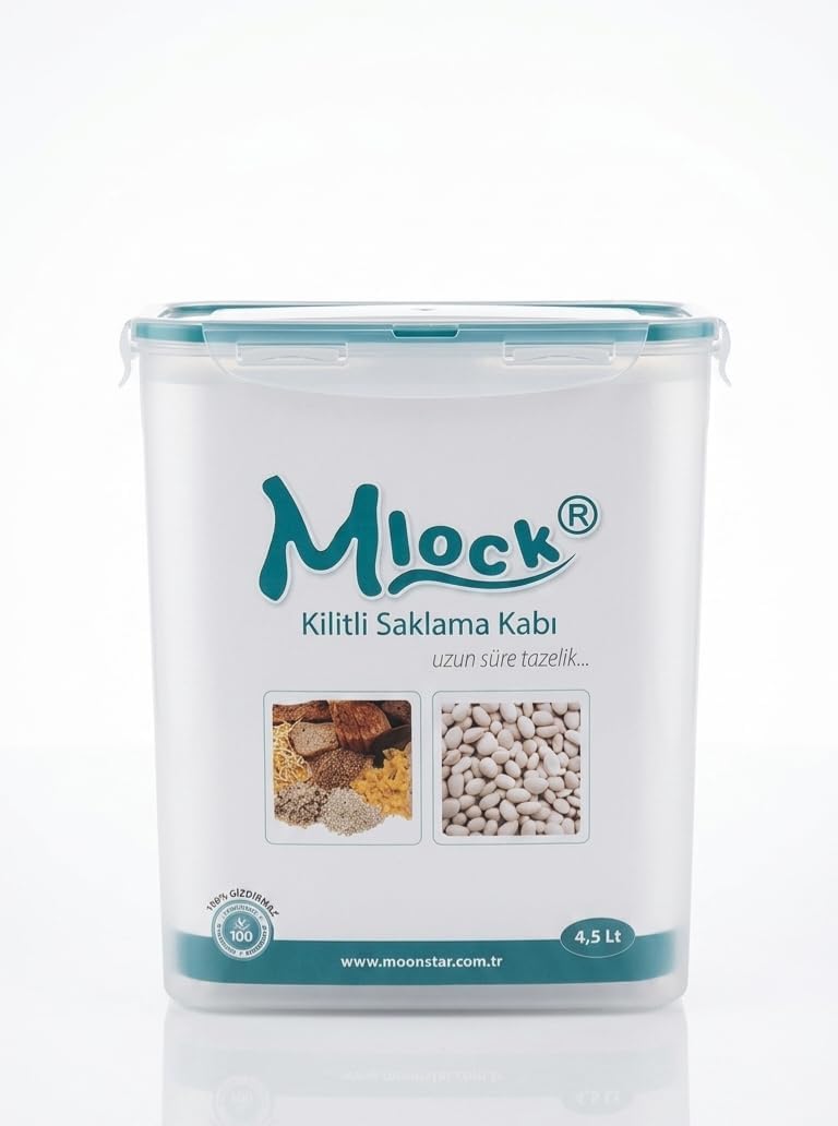 Moonstar Mlock Sızdırmaz Kilitli Saklama Kabı – 3D Yazıcı Filament Koruma ve Bakliyat Erzak Kutusu, Nem Geçirmez Mat Şeffaf Plastik Düzenleyici (BPA İçermez) (4500ml)