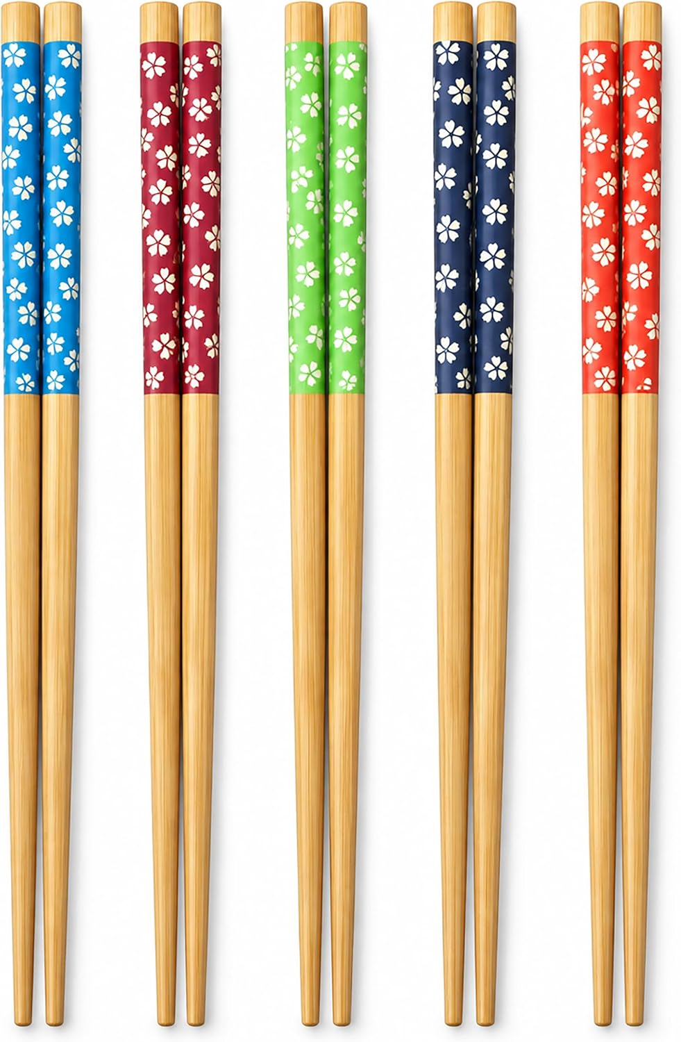 10 Parça Bambu Chopstick, 5 Çift Japon Çin Kore Tipi Asya Yemek Çubuğu Seti, Çin Çubuğu