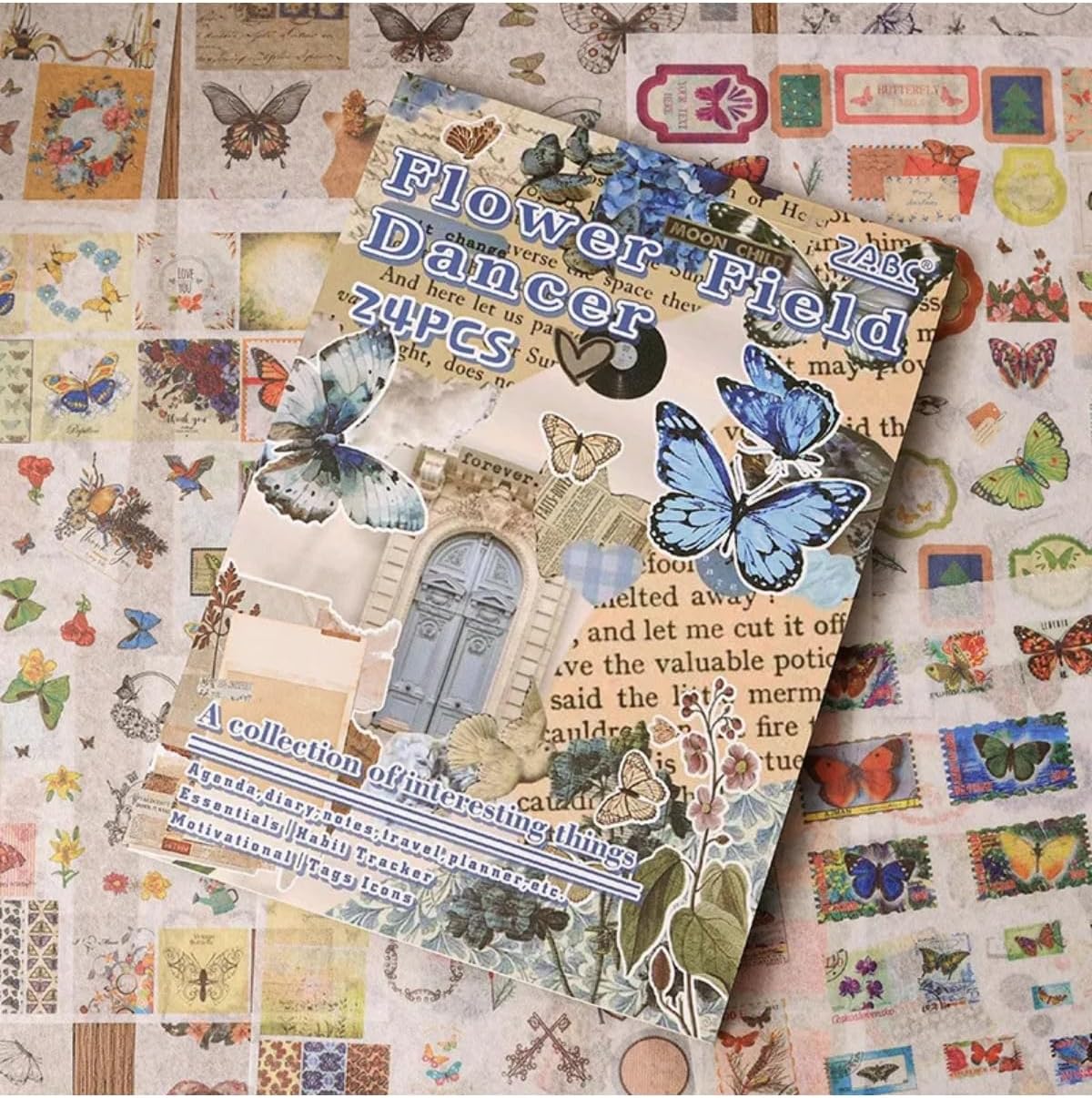 24 Sayfa Washi Vintage Kelebek Sticker Bullet Journal Scrapbook Laptop