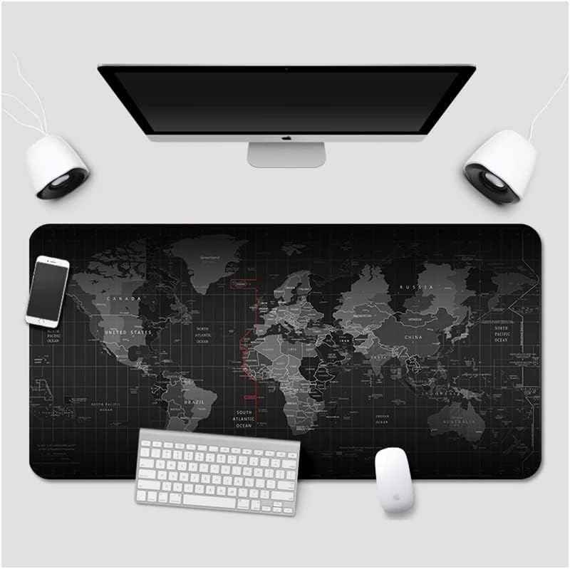 Kuzey's Store Büyük Boy 90 x 40 XXL Dünya Desenli Mouse Pad Kauçuk Kaymaz Alt Taban, Yumuşak Kumaş Oyuncu Mouse Pad, Bilgisayar ve Dizüstü, Notebook Uyumlu