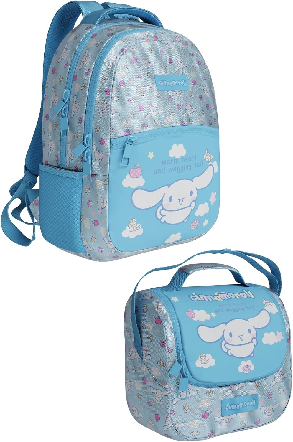Cinnamoroll Temalı Lisanslı Premium 2'li Okul Seti Sırt Çantası-Beslenme Çantası