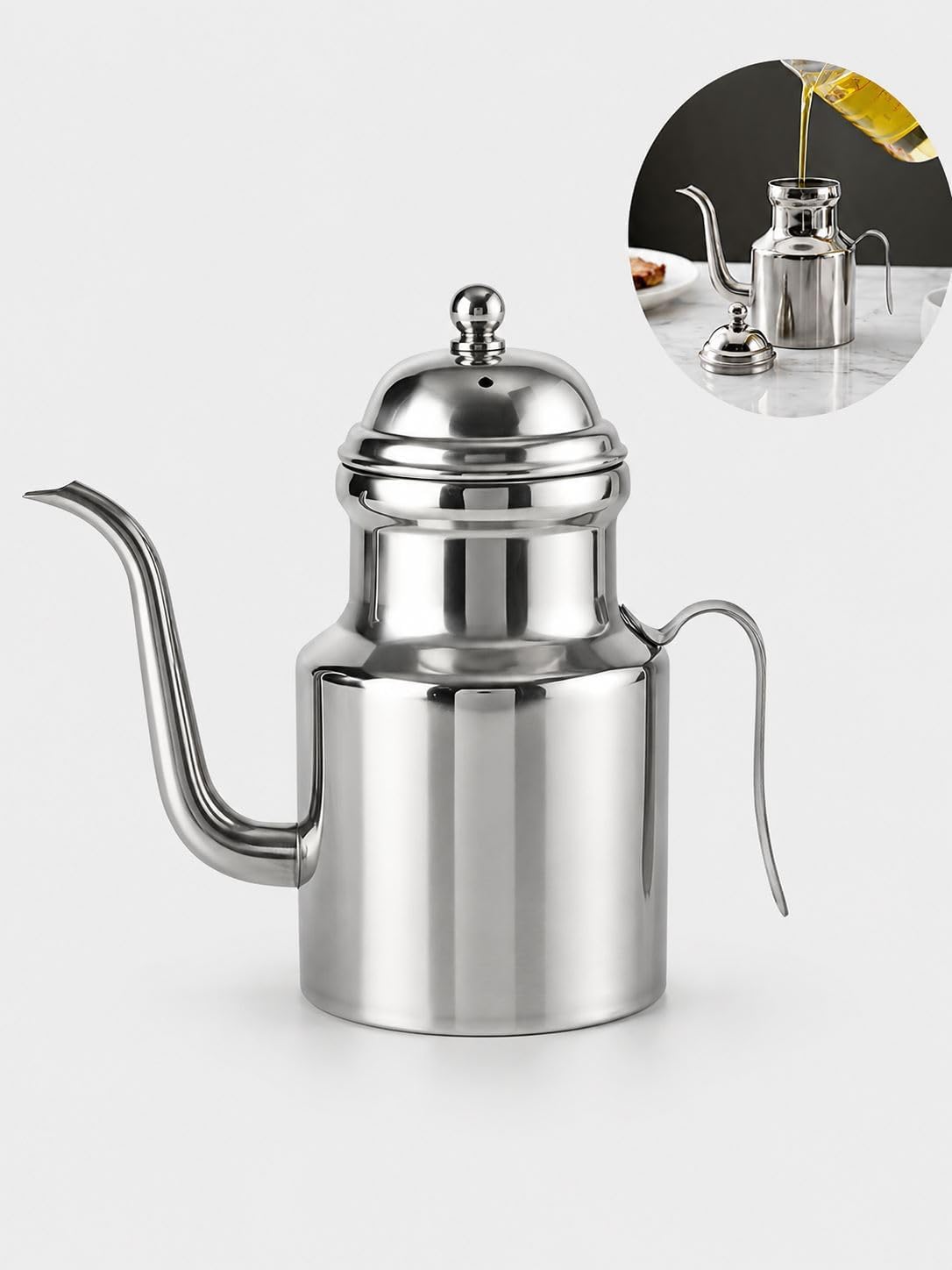 Komple 304 Çelik Silver 310 ml Yağdanlık Sosluk ve Sirkelik cin596by