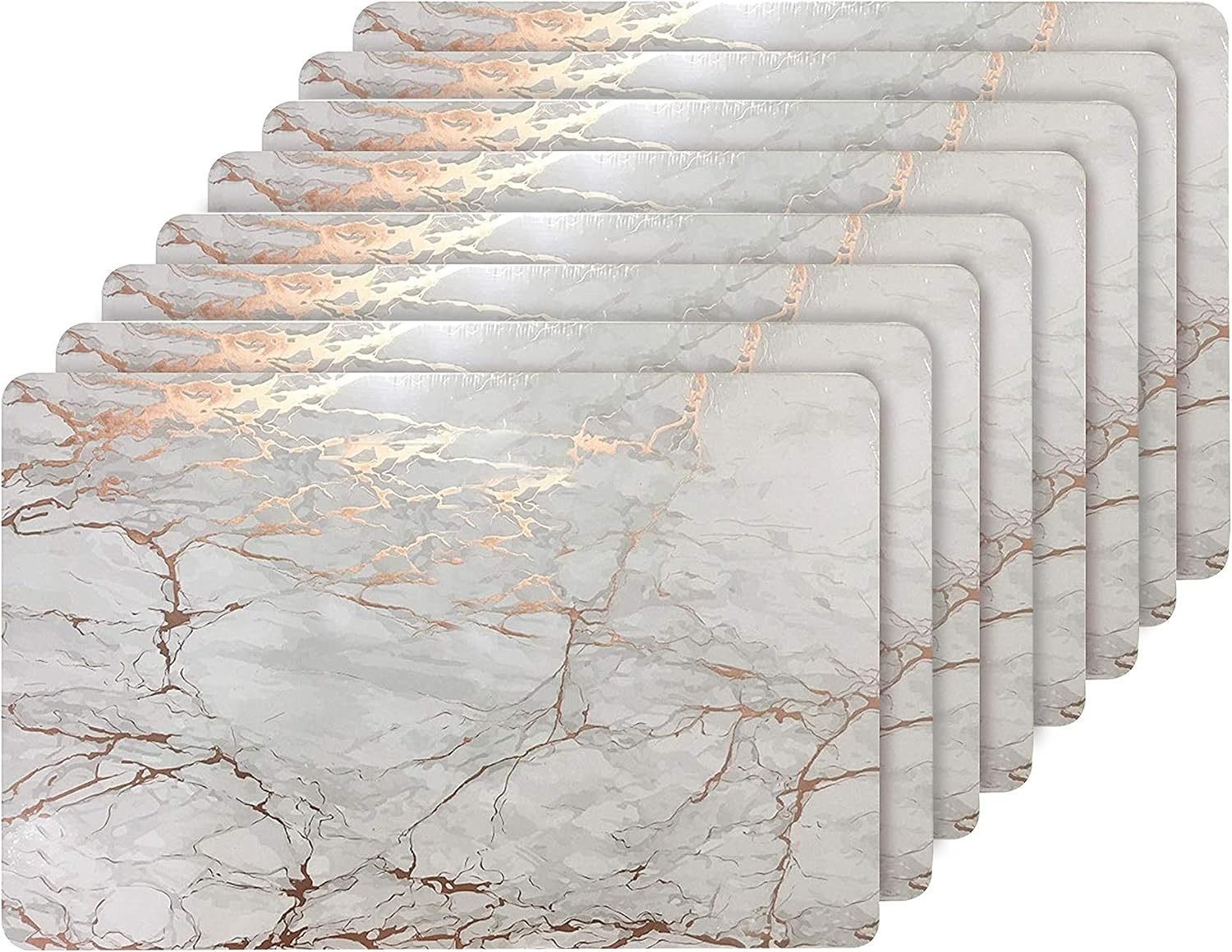 Mermer Mantar 30,48 cm x 45,72 cm Dikdörtgen Altın Altlıklı Set